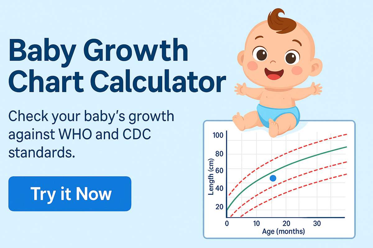 growth charts and calculator tools to track baby growth in height weight and head circumference