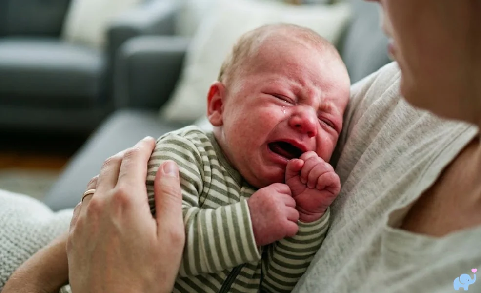 mom soothing baby with colic