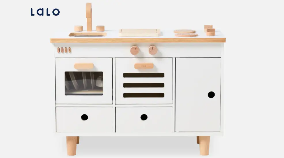 the Lalo play kitchen in coconut color