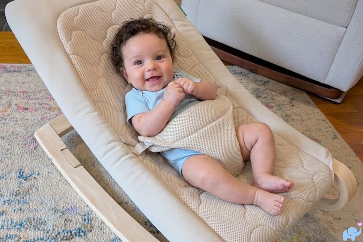 review of the newton baby rocker with a baby boy in the rocker